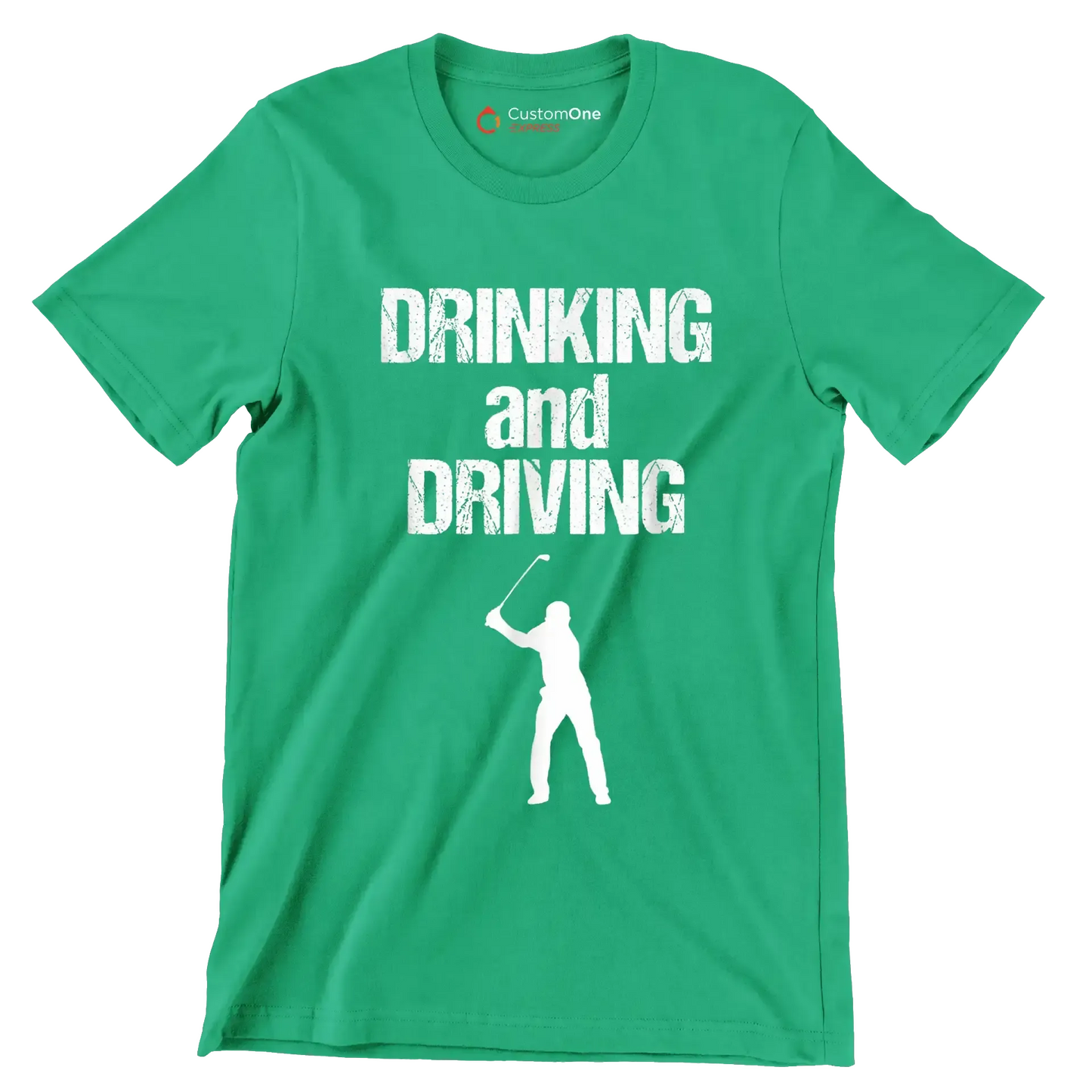 DRINKING and DRIVING - Golf Themed T-Shirt-Green-S-Custom One Express