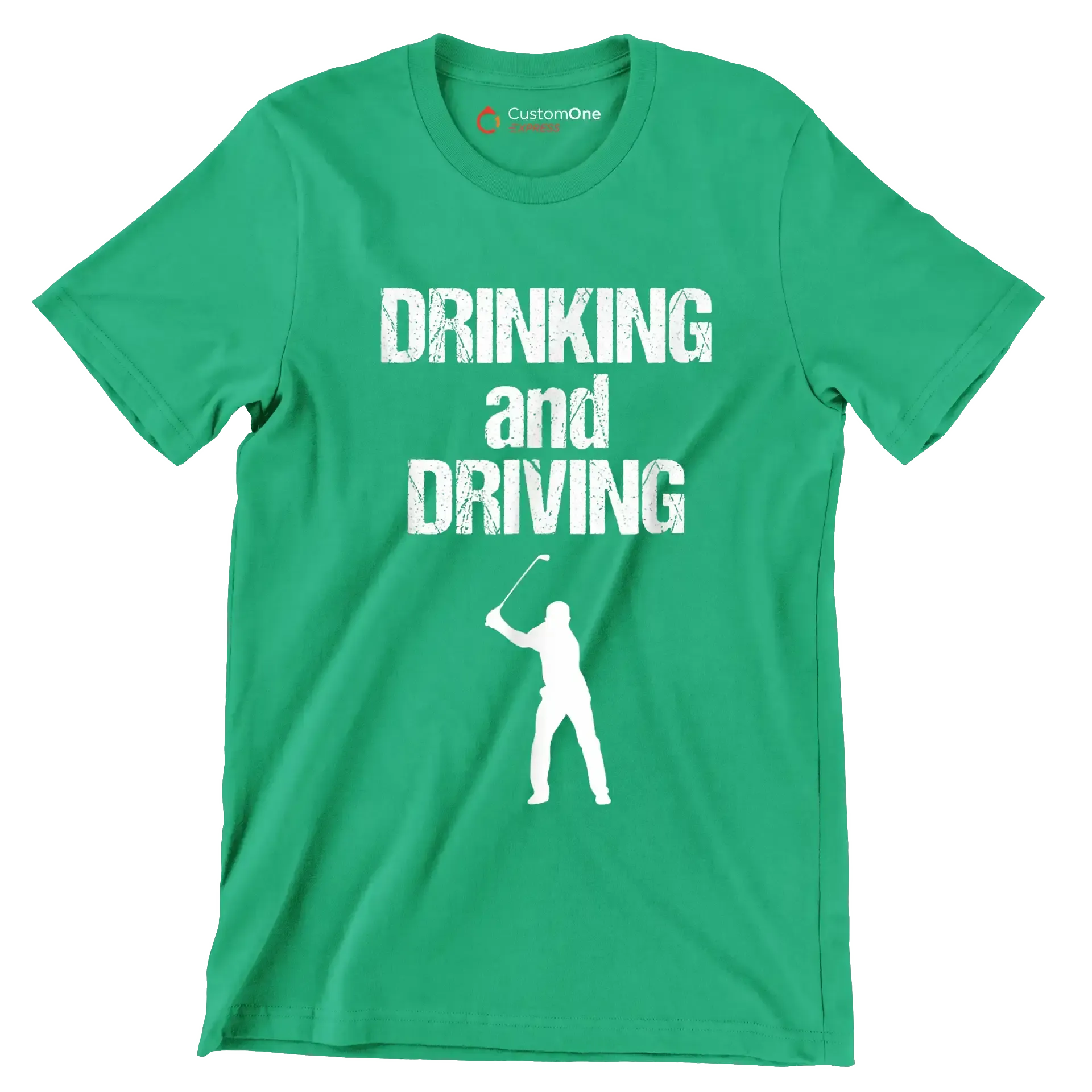 DRINKING and DRIVING - Golf Themed T-Shirt-Green-S-Custom One Express