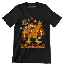 Dabbing For Thanksgiving - Thanksgiving Themed T-Shirt-Black-S-Custom One Express