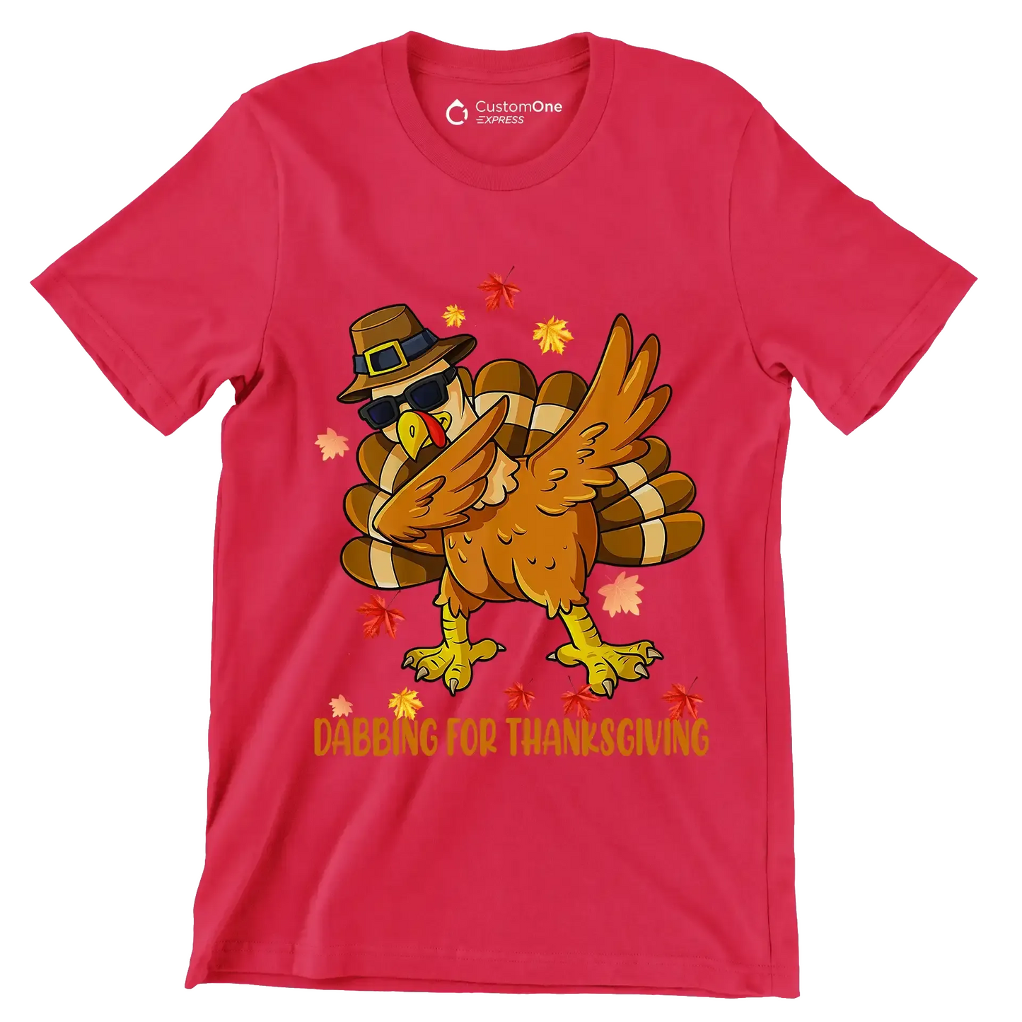 Dabbing For Thanksgiving - Thanksgiving Themed T-Shirt-Black-S-Custom One Express