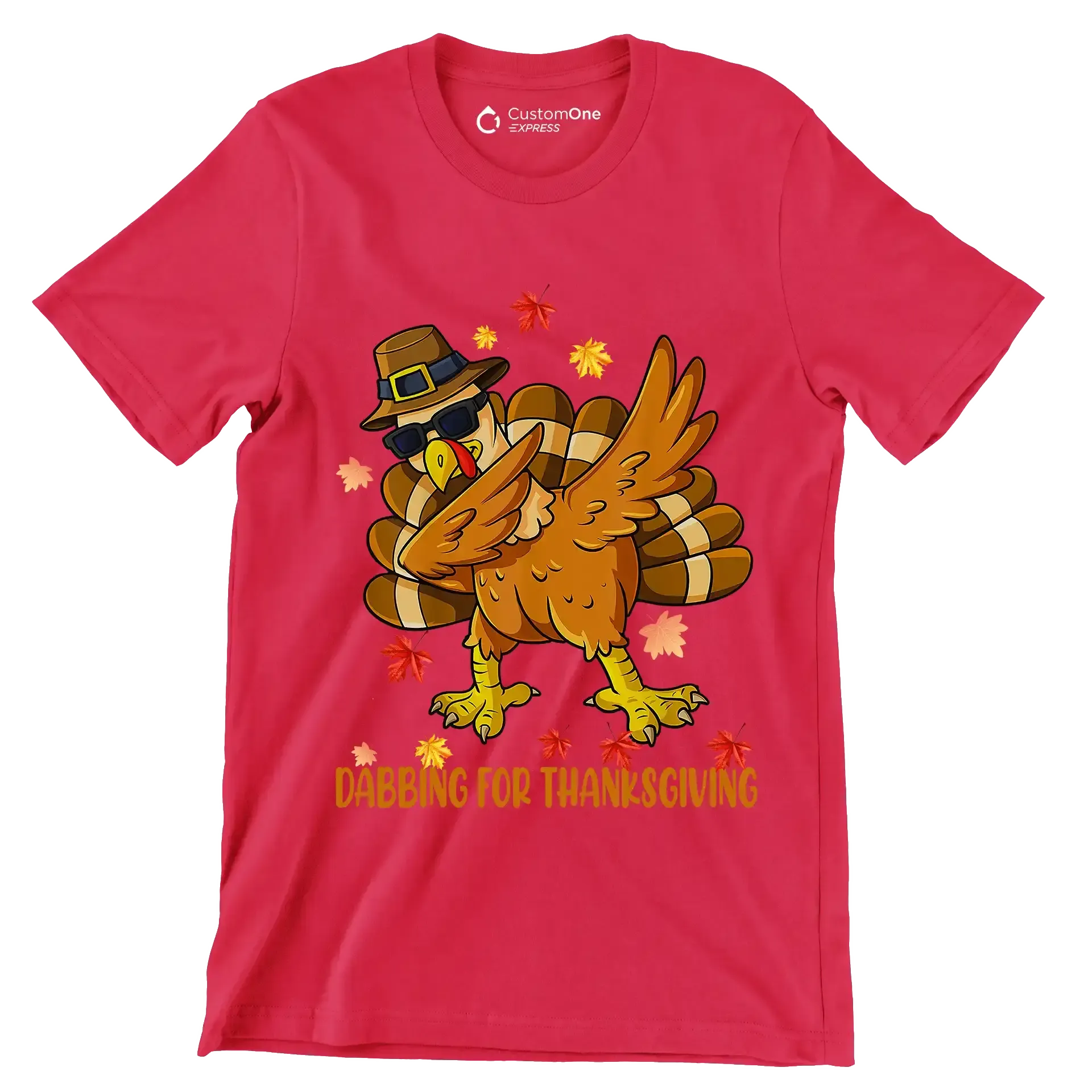 Dabbing For Thanksgiving - Thanksgiving Themed T-Shirt-Black-S-Custom One Express