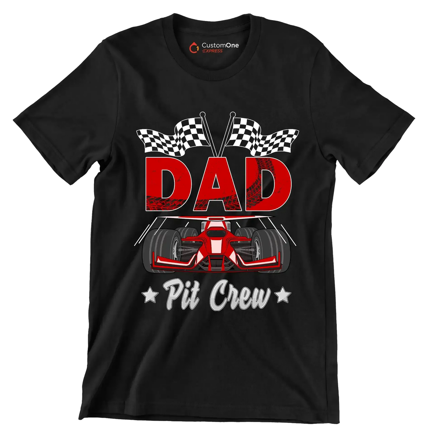 Dad pit crew - Father’s Day T-Shirt-Black-S-Custom One Express
