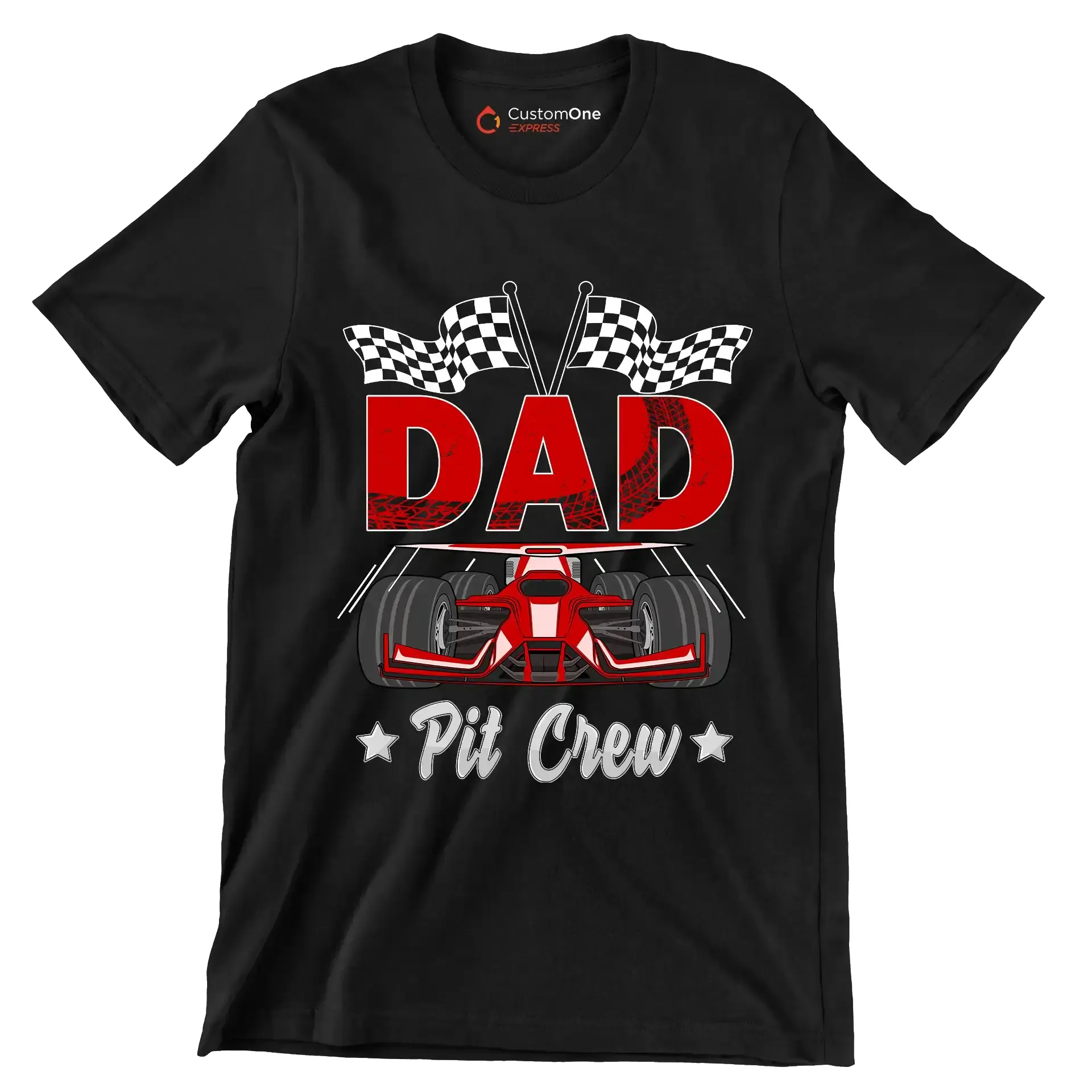 Dad pit crew - Father’s Day T-Shirt-Black-S-Custom One Express