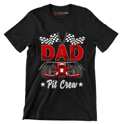 Dad pit crew - Father’s Day T-Shirt-Black-S-Custom One Express
