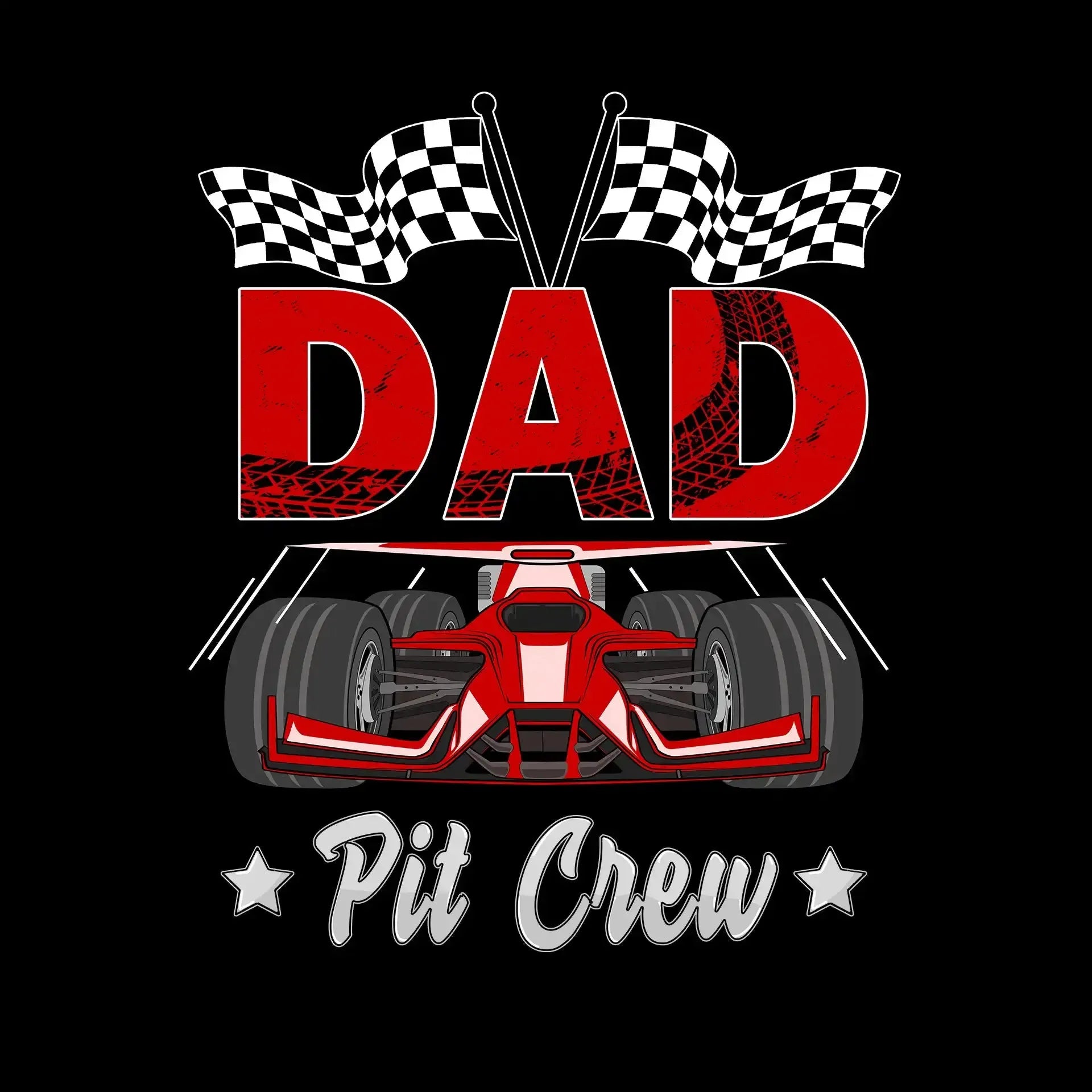 Dad pit crew - Father’s Day T-Shirt-Black-S-Custom One Express