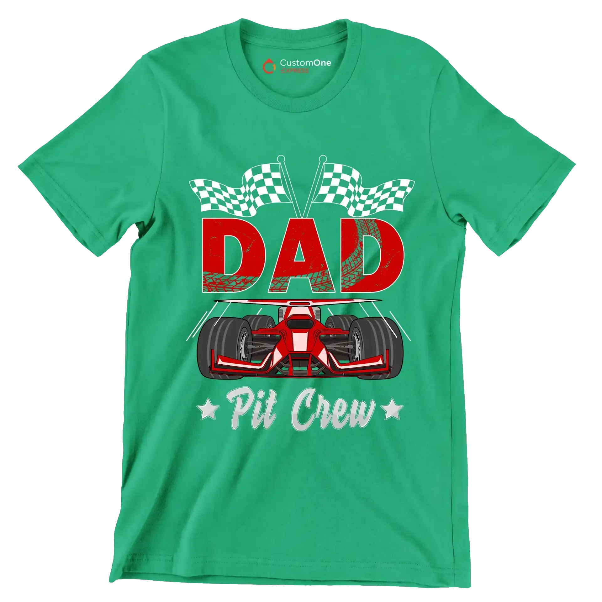 Dad pit crew - Father’s Day T-Shirt-Green-S-Custom One Express