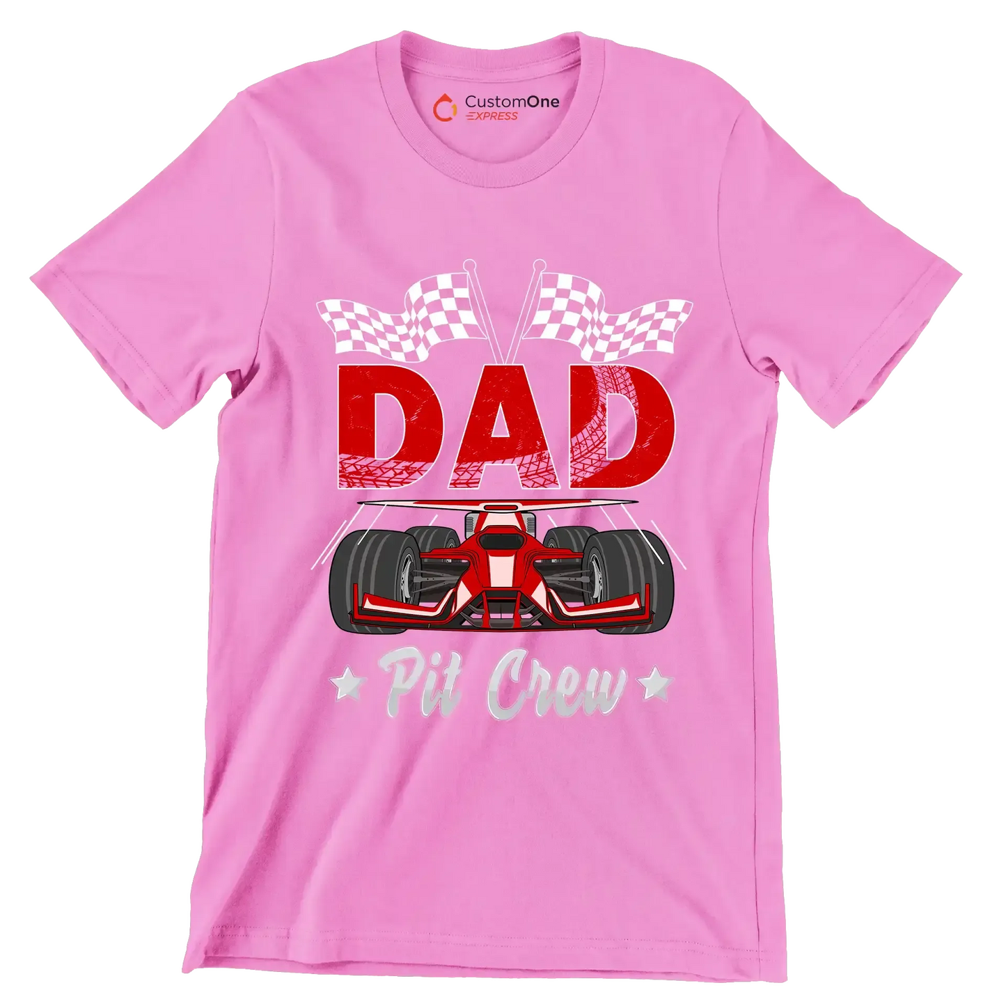 Dad pit crew - Father’s Day T-Shirt-Pink-S-Custom One Express