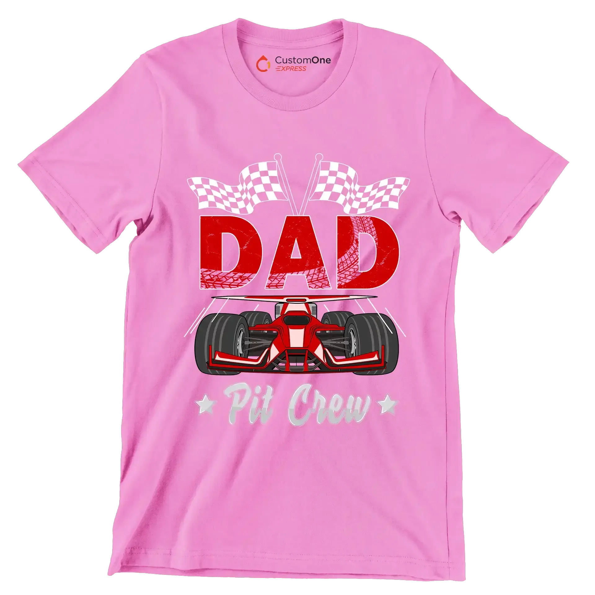 Dad pit crew - Father’s Day T-Shirt-Pink-S-Custom One Express