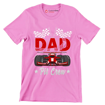 Dad pit crew - Father’s Day T-Shirt-Pink-S-Custom One Express
