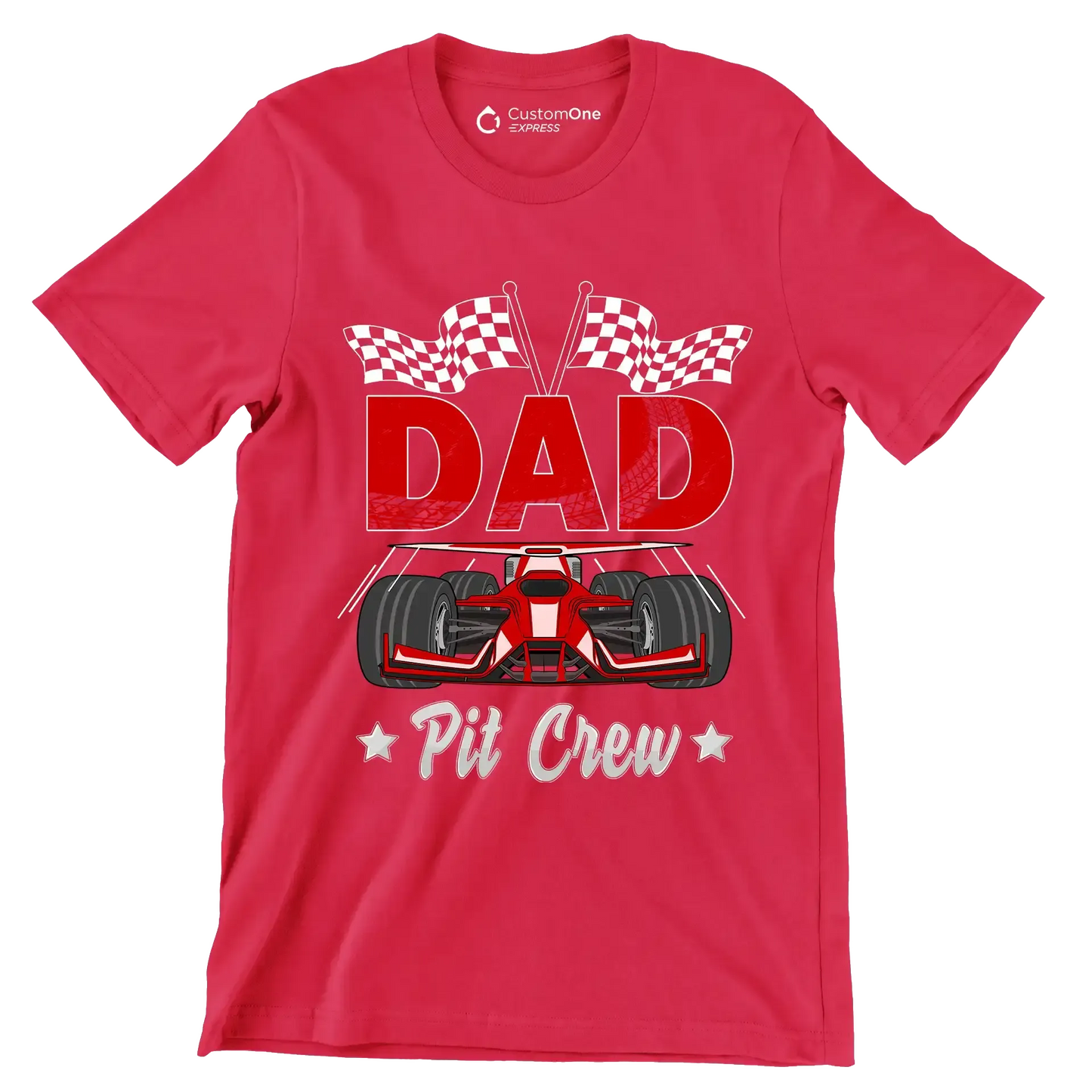 Dad pit crew - Father’s Day T-Shirt-Red-S-Custom One Express