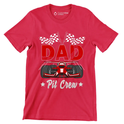 Dad pit crew - Father’s Day T-Shirt-Red-S-Custom One Express