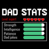 Dad stats level expert strength intelligence patience dad jokes - Father’s Day T-Shirt-Black-S-Custom One Express