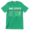 Dad stats level expert strength intelligence patience dad jokes - Father’s Day T-Shirt-Green-S-Custom One Express