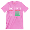 Dad stats level expert strength intelligence patience dad jokes - Father’s Day T-Shirt-Pink-S-Custom One Express