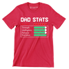 Dad stats level expert strength intelligence patience dad jokes - Father’s Day T-Shirt-Red-S-Custom One Express