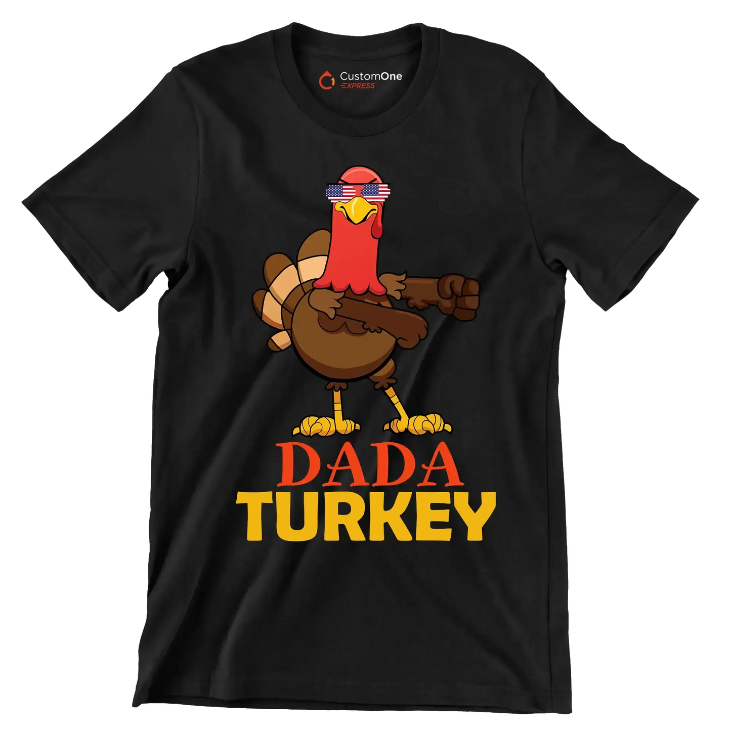 Dada Turkey - Thanksgiving Themed T-Shirt-Black-S-Custom One Express