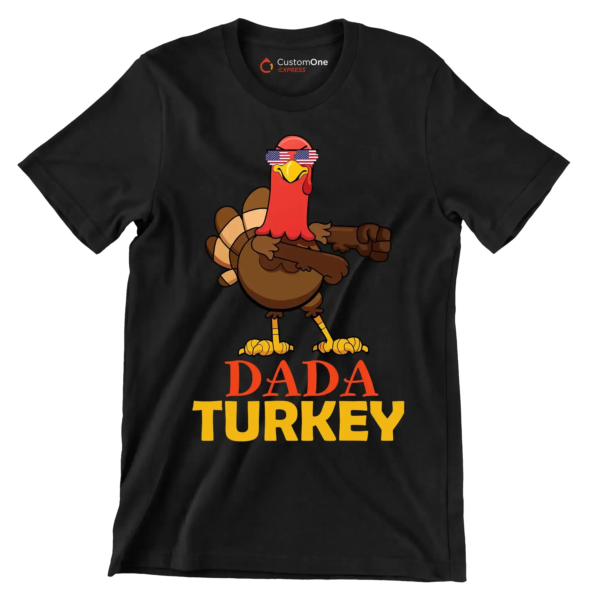 Dada Turkey - Thanksgiving Themed T-Shirt-Black-S-Custom One Express