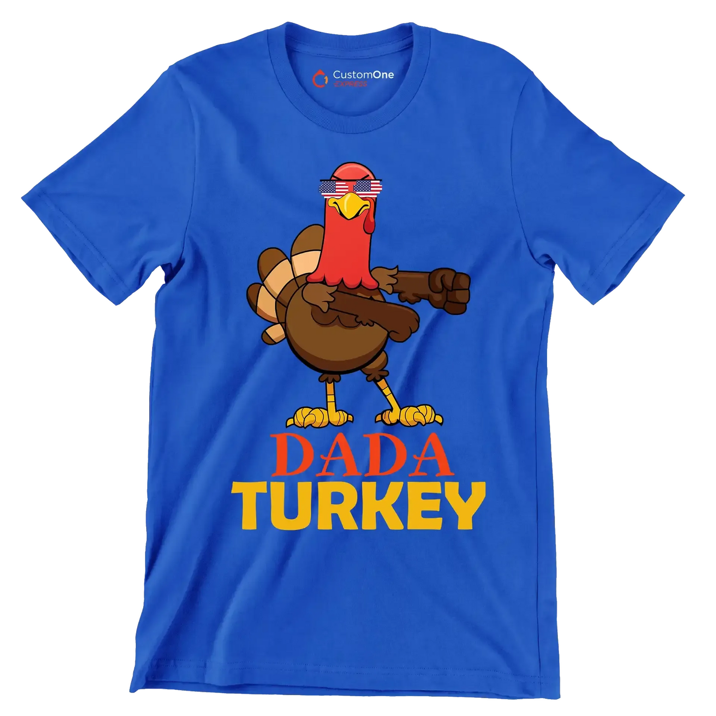 Dada Turkey - Thanksgiving Themed T-Shirt-Blue-S-Custom One Express