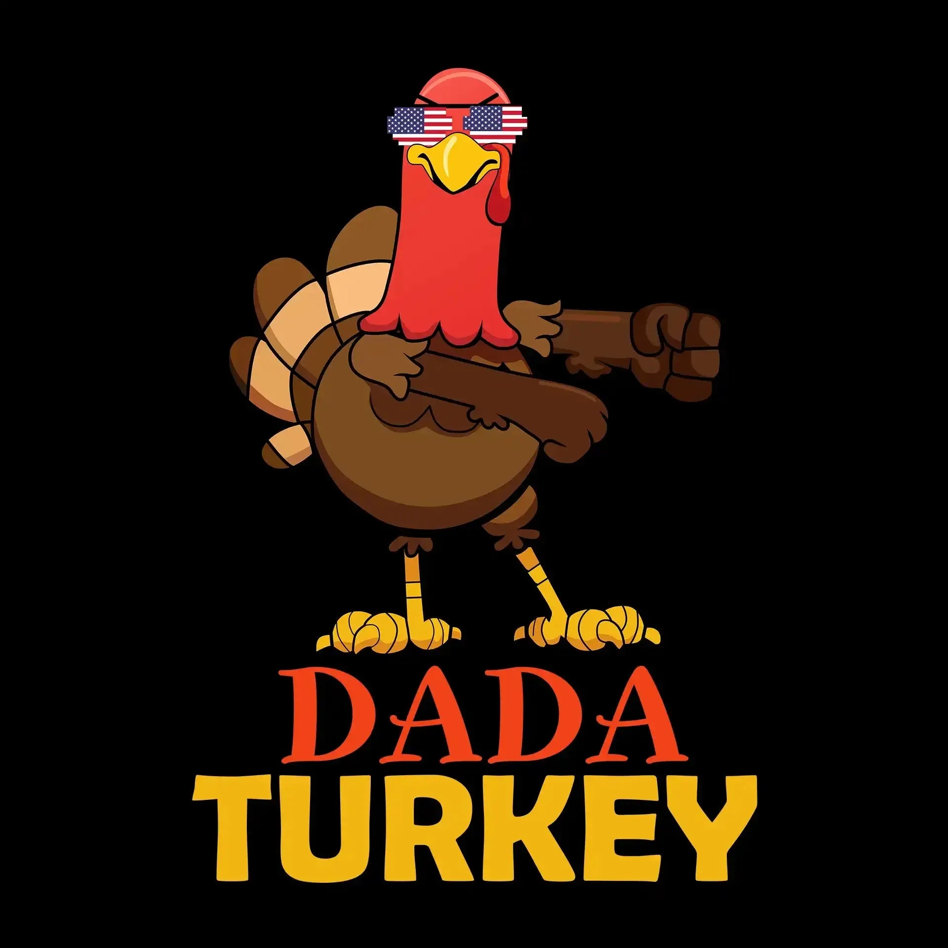 Dada Turkey - Thanksgiving Themed T-Shirt-Black-S-Custom One Express