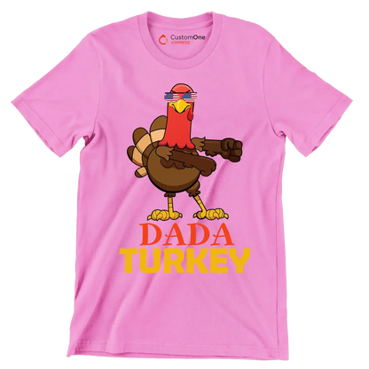 Dada Turkey - Thanksgiving Themed T-Shirt-Pink-S-Custom One Express