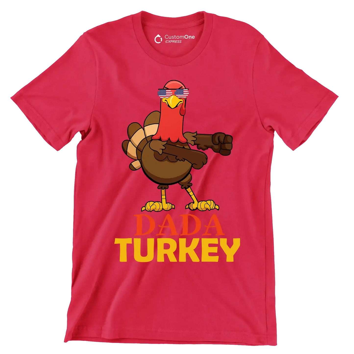 Dada Turkey - Thanksgiving Themed T-Shirt-Red-S-Custom One Express