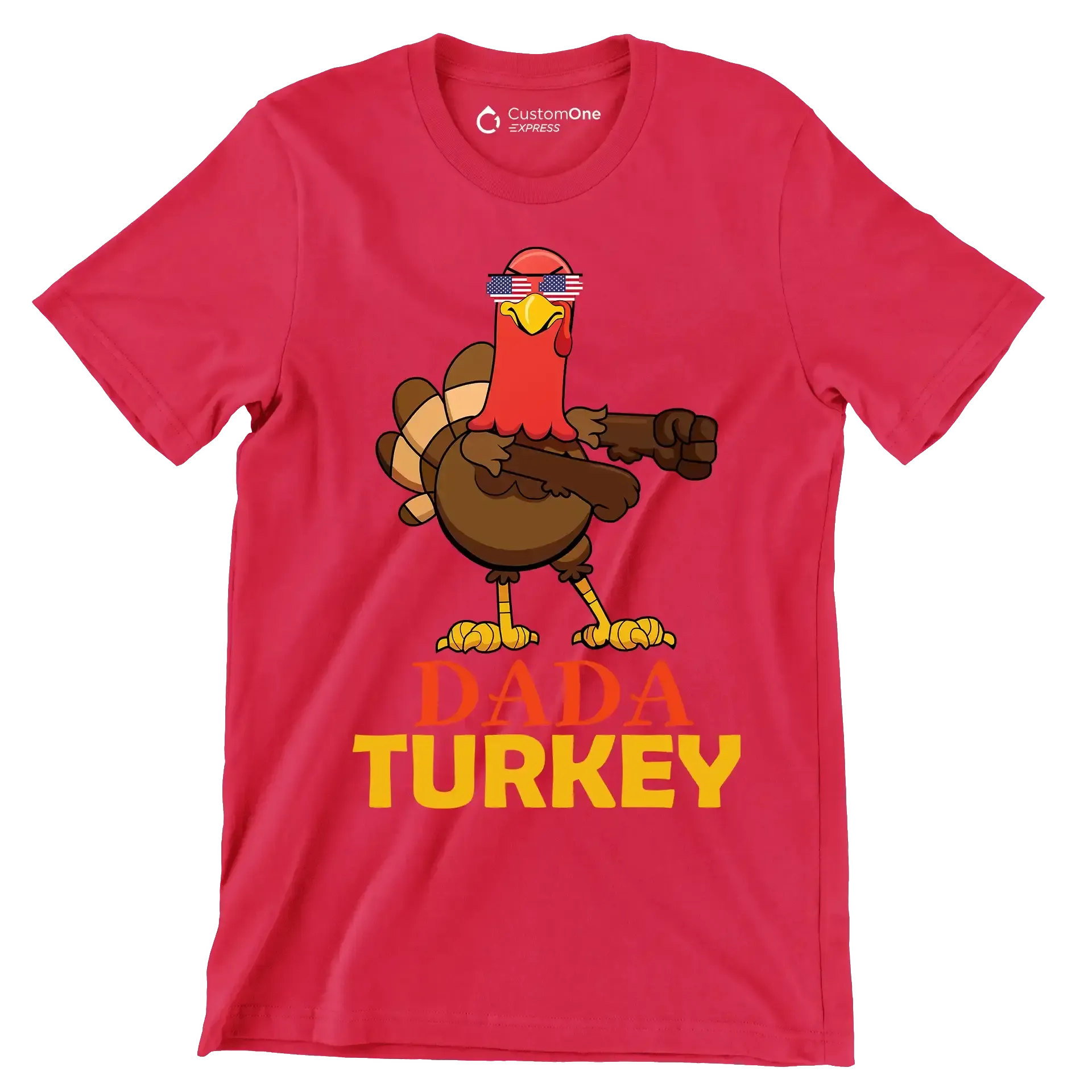 Dada Turkey - Thanksgiving Themed T-Shirt-Red-S-Custom One Express