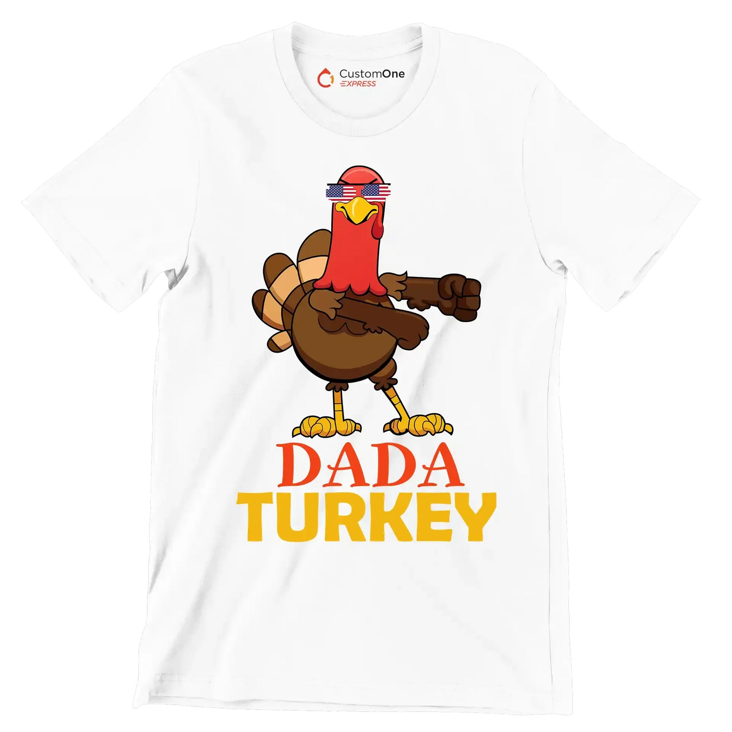 Dada Turkey - Thanksgiving Themed T-Shirt-White-S-Custom One Express