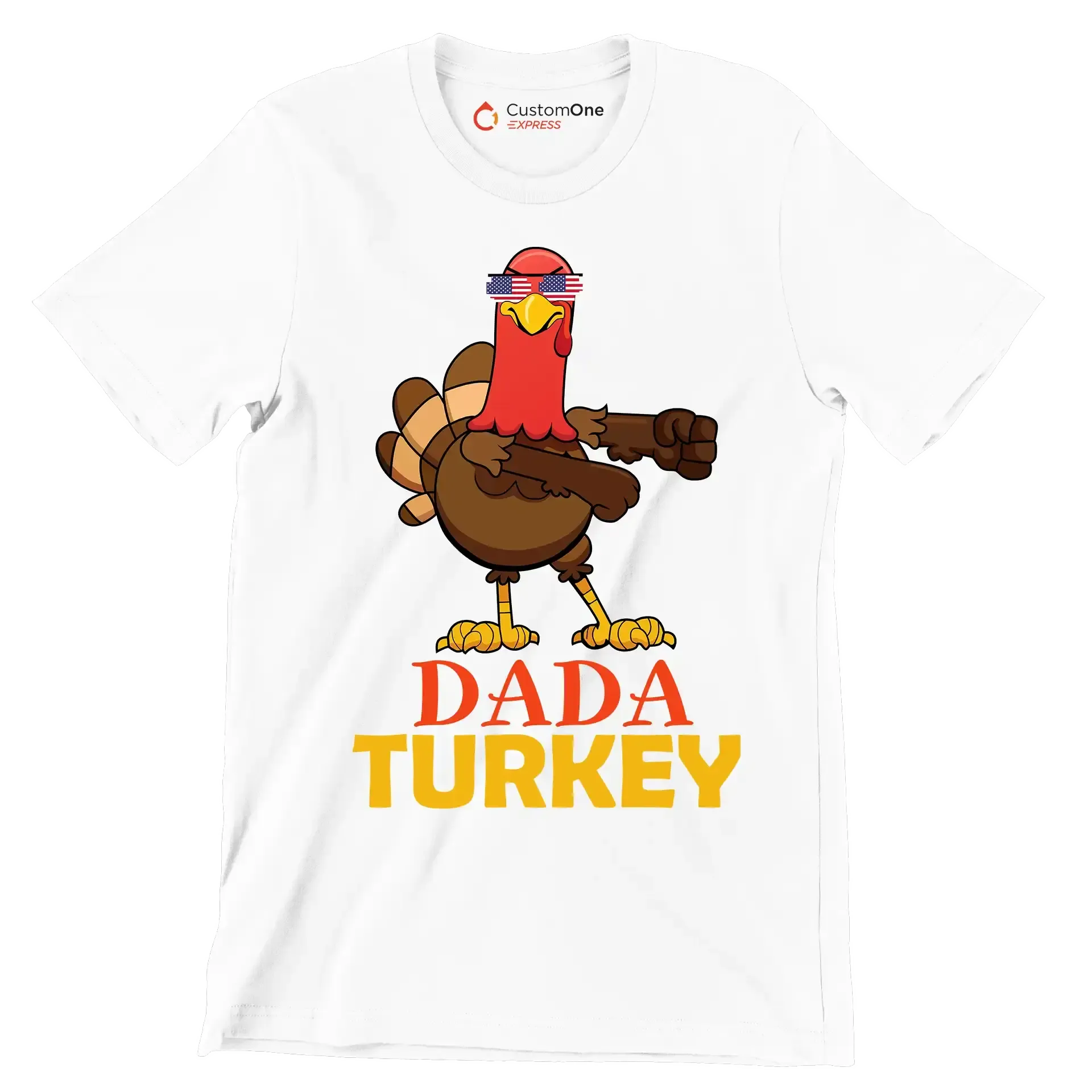 Dada Turkey - Thanksgiving Themed T-Shirt-White-S-Custom One Express