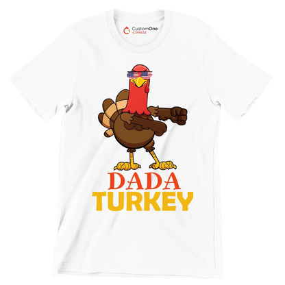 Dada Turkey - Thanksgiving Themed T-Shirt-White-S-Custom One Express