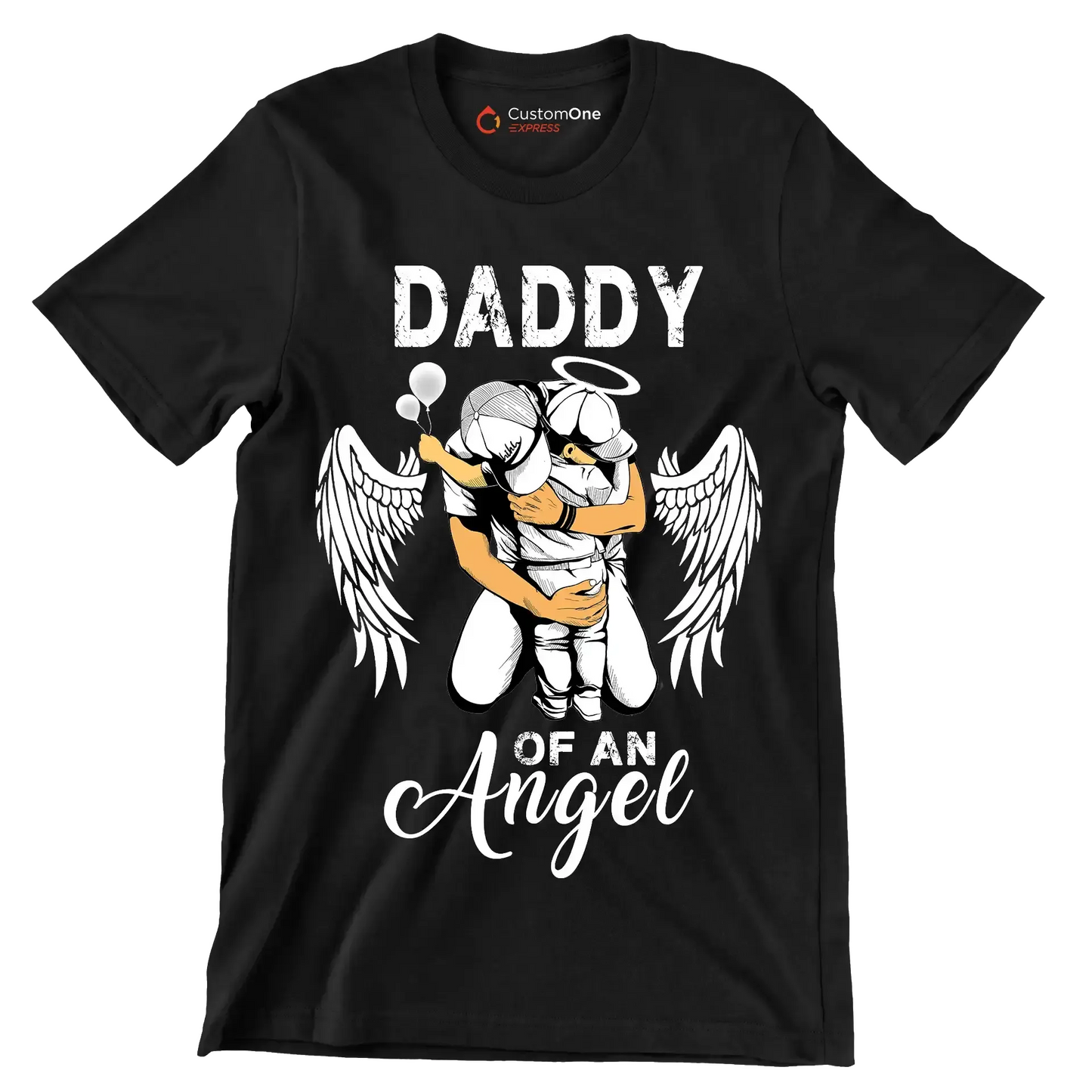 Daddy of an angel - Father’s Day T-Shirt-Black-S-Custom One Express