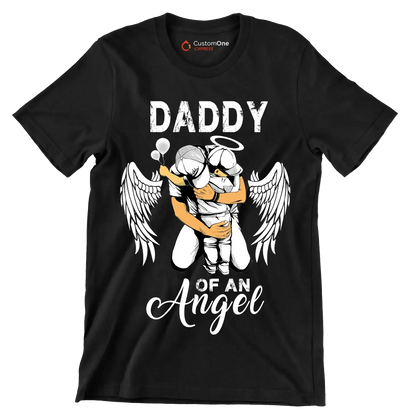 Daddy of an angel - Father’s Day T-Shirt-Black-S-Custom One Express