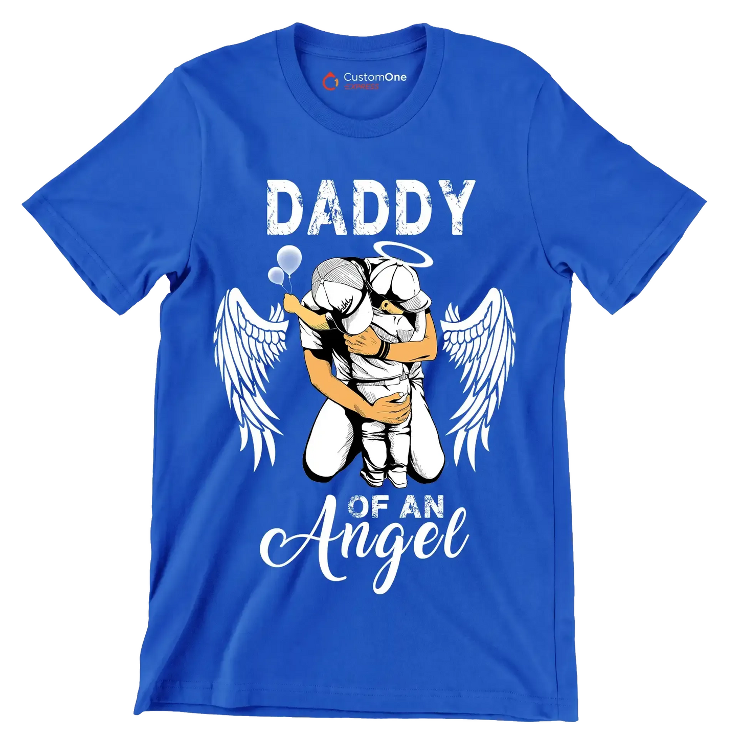 Daddy of an angel - Father’s Day T-Shirt-Blue-S-Custom One Express