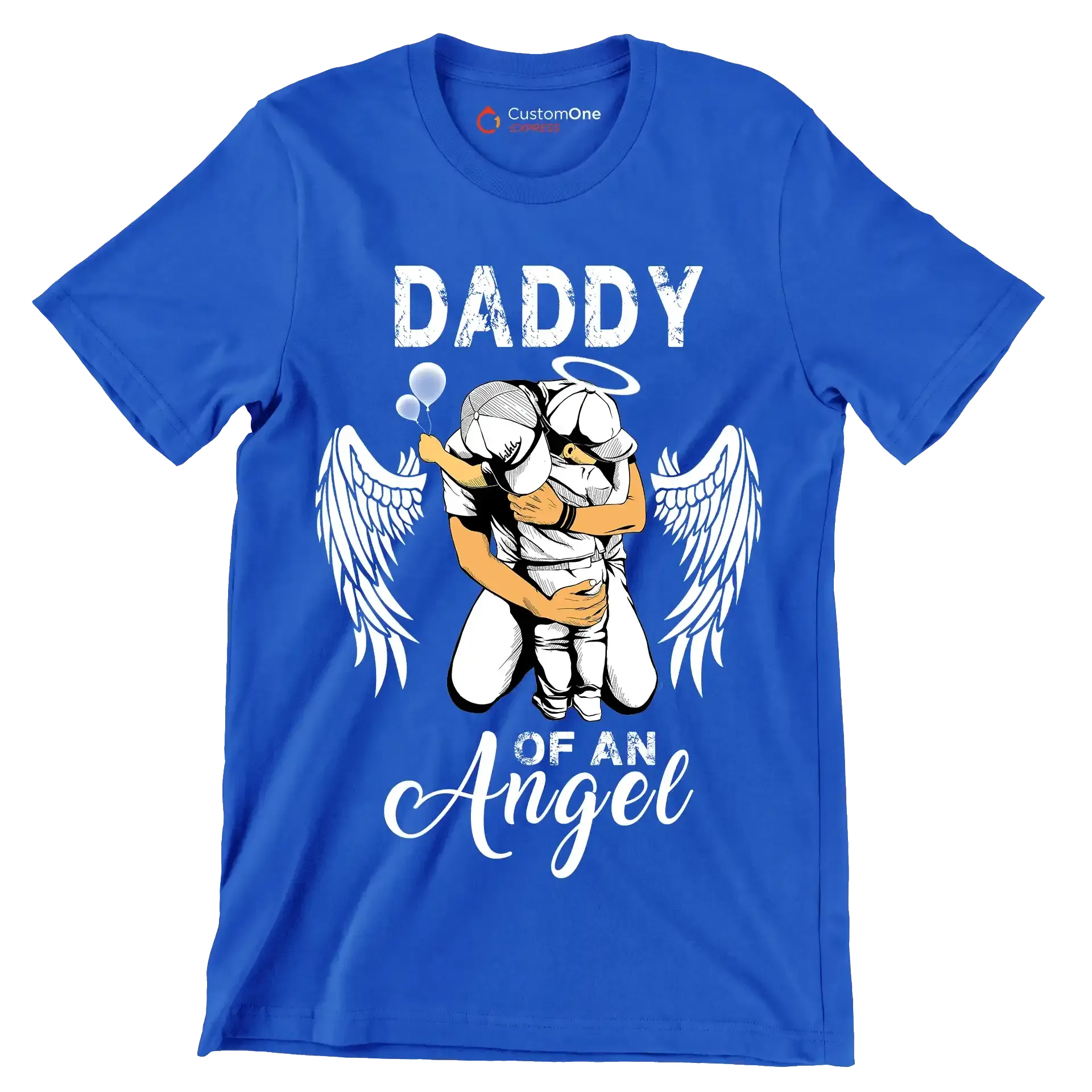 Daddy of an angel - Father’s Day T-Shirt-Blue-S-Custom One Express