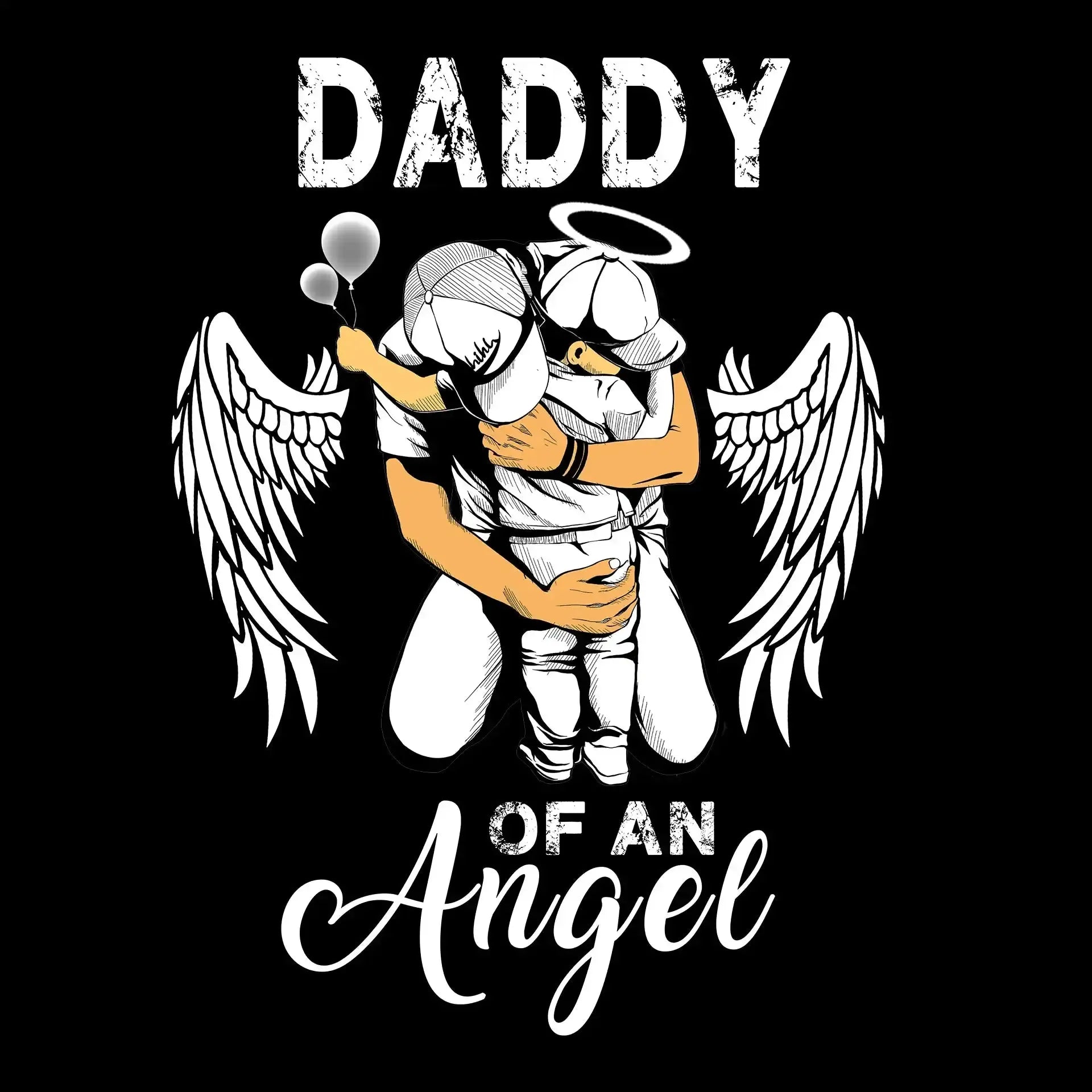 Daddy of an angel - Father’s Day T-Shirt-Black-S-Custom One Express