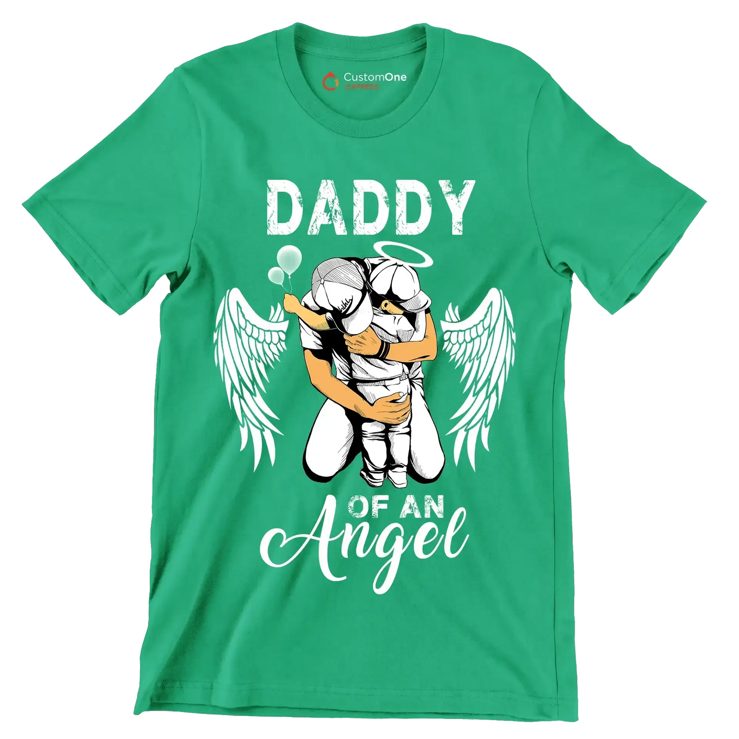 Daddy of an angel - Father’s Day T-Shirt-Green-S-Custom One Express