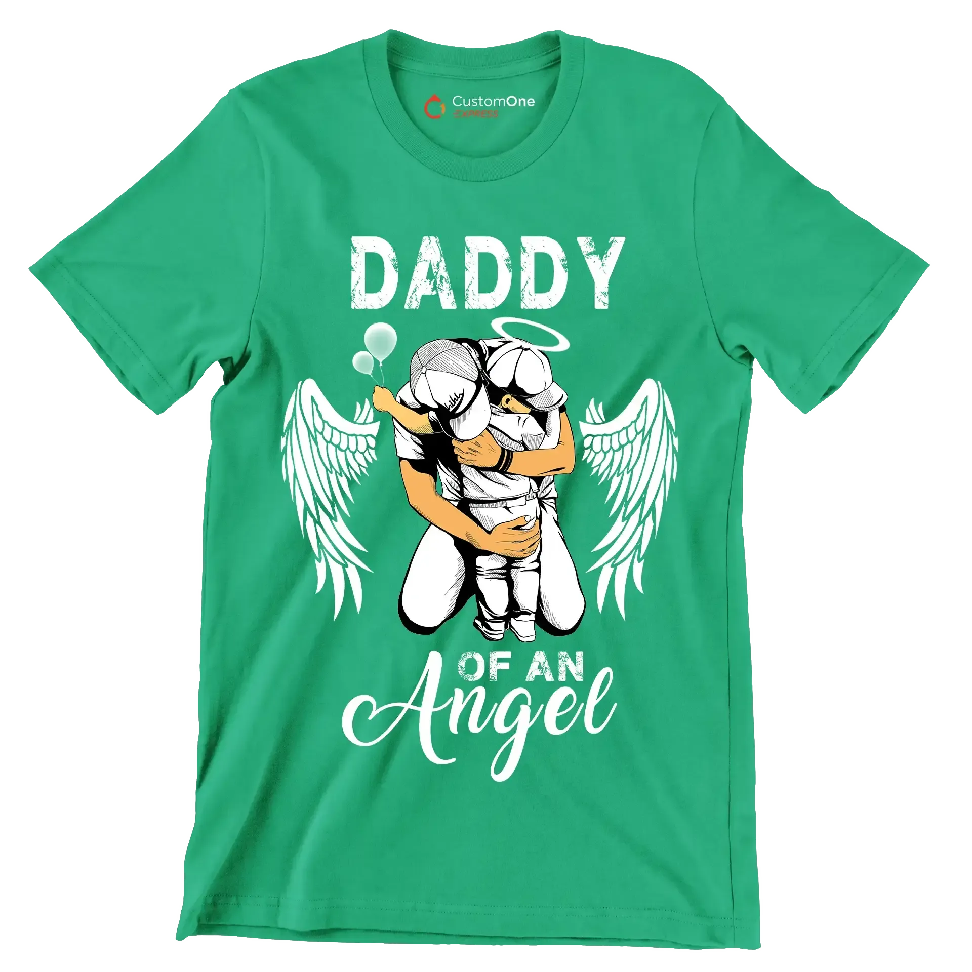 Daddy of an angel - Father’s Day T-Shirt-Green-S-Custom One Express