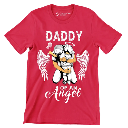 Daddy of an angel - Father’s Day T-Shirt-Red-S-Custom One Express