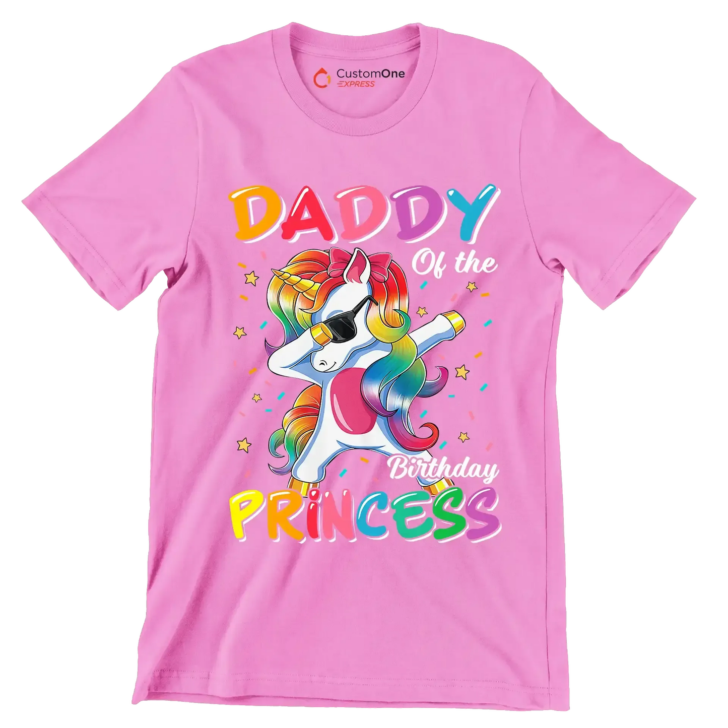 Daddy of the birthday princess - Father’s Day T-Shirt-Pink-S-Custom One Express