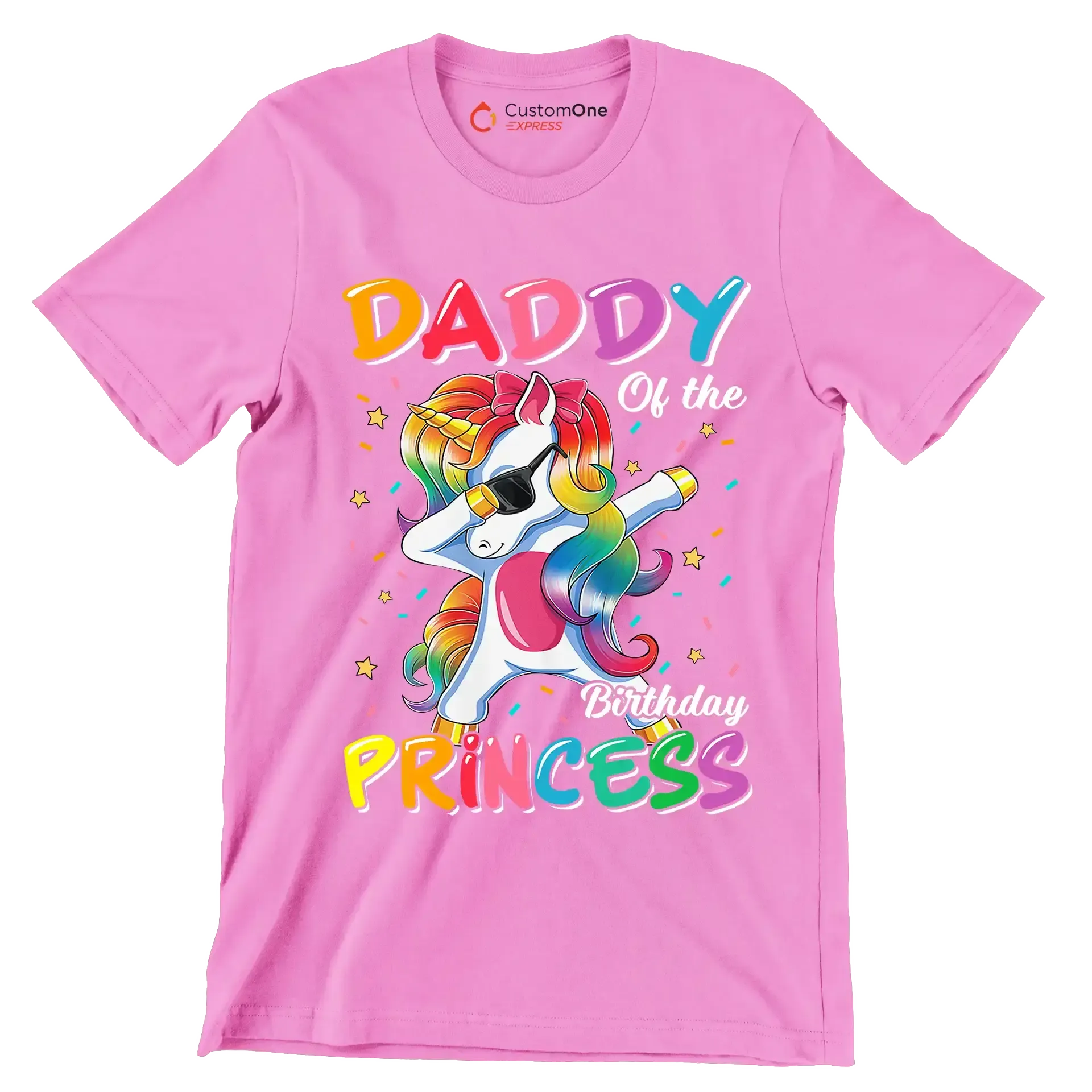 Daddy of the birthday princess - Father’s Day T-Shirt-Pink-S-Custom One Express