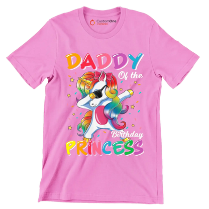 Daddy of the birthday princess - Father’s Day T-Shirt-Pink-S-Custom One Express