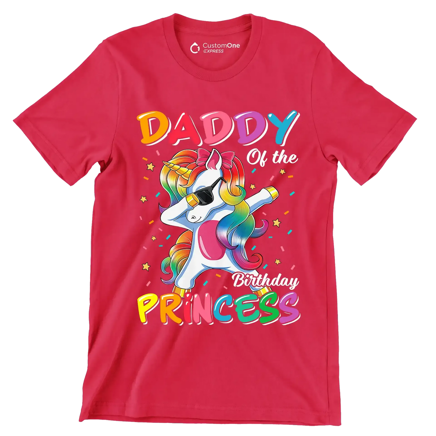 Daddy of the birthday princess - Father’s Day T-Shirt-Red-S-Custom One Express