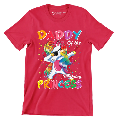 Daddy of the birthday princess - Father’s Day T-Shirt-Red-S-Custom One Express