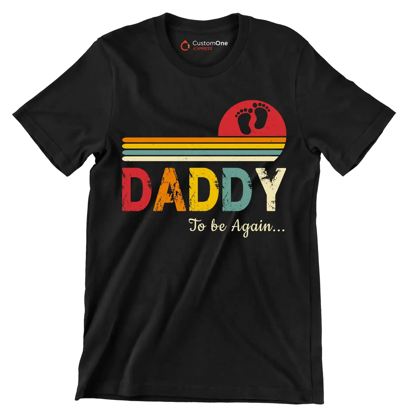 Daddy to be again - Father’s Day T-Shirt-Black-S-Custom One Express