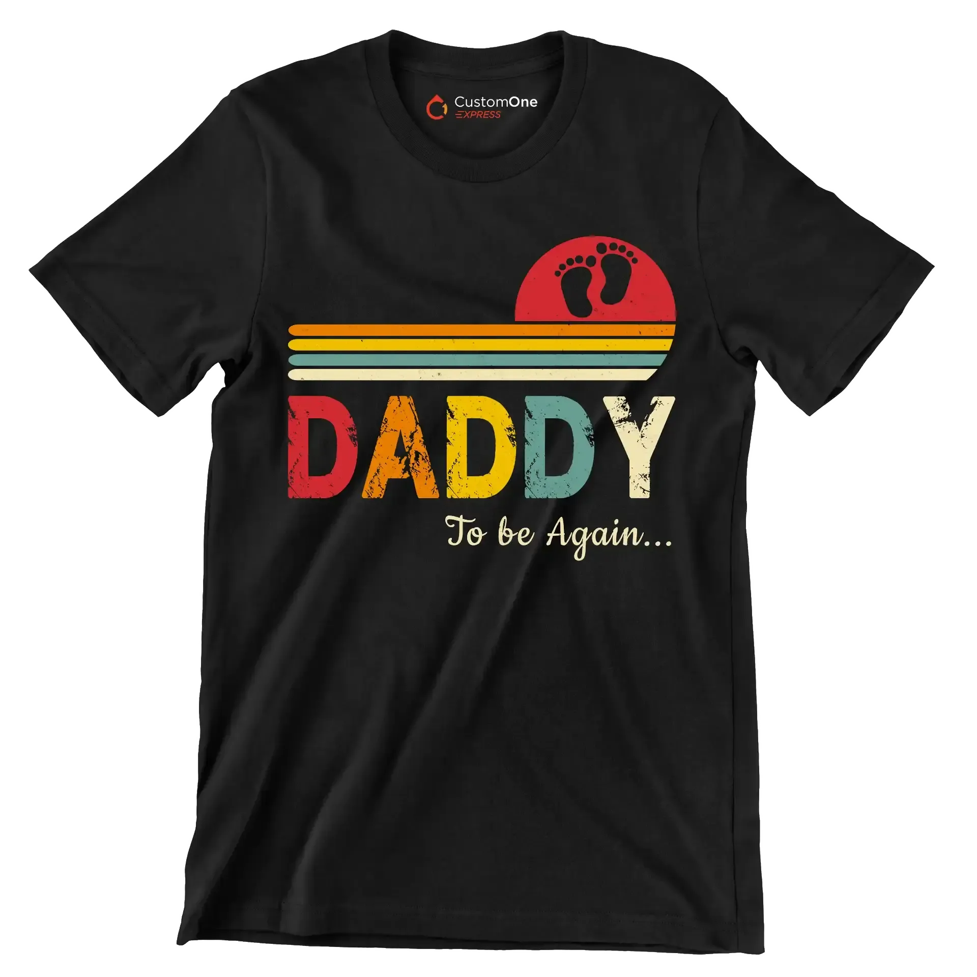 Daddy to be again - Father’s Day T-Shirt-Black-S-Custom One Express