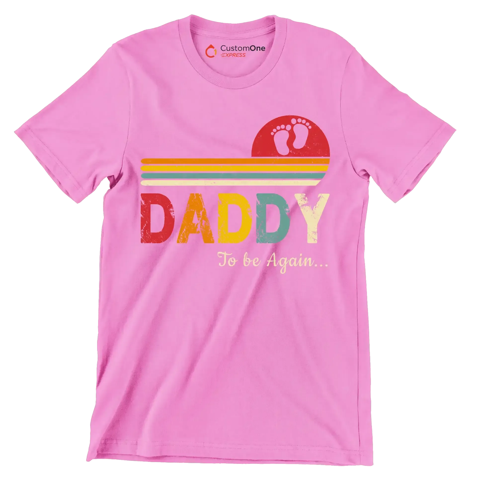 Daddy to be again - Father’s Day T-Shirt-Pink-S-Custom One Express