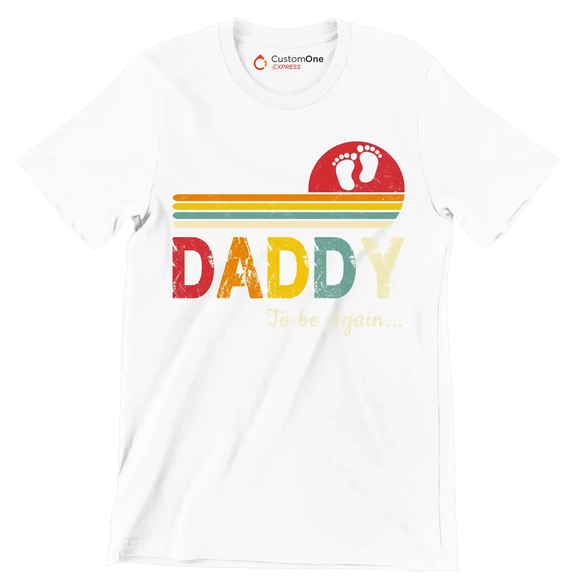 Daddy to be again - Father’s Day T-Shirt-White-S-Custom One Express
