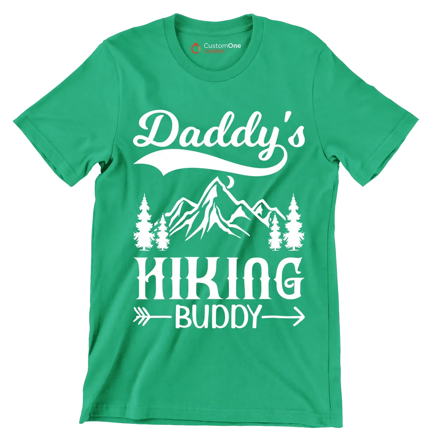 Daddy's Hiking Buddy - Hiking Themed T-Shirt-Green-S-Custom One Express