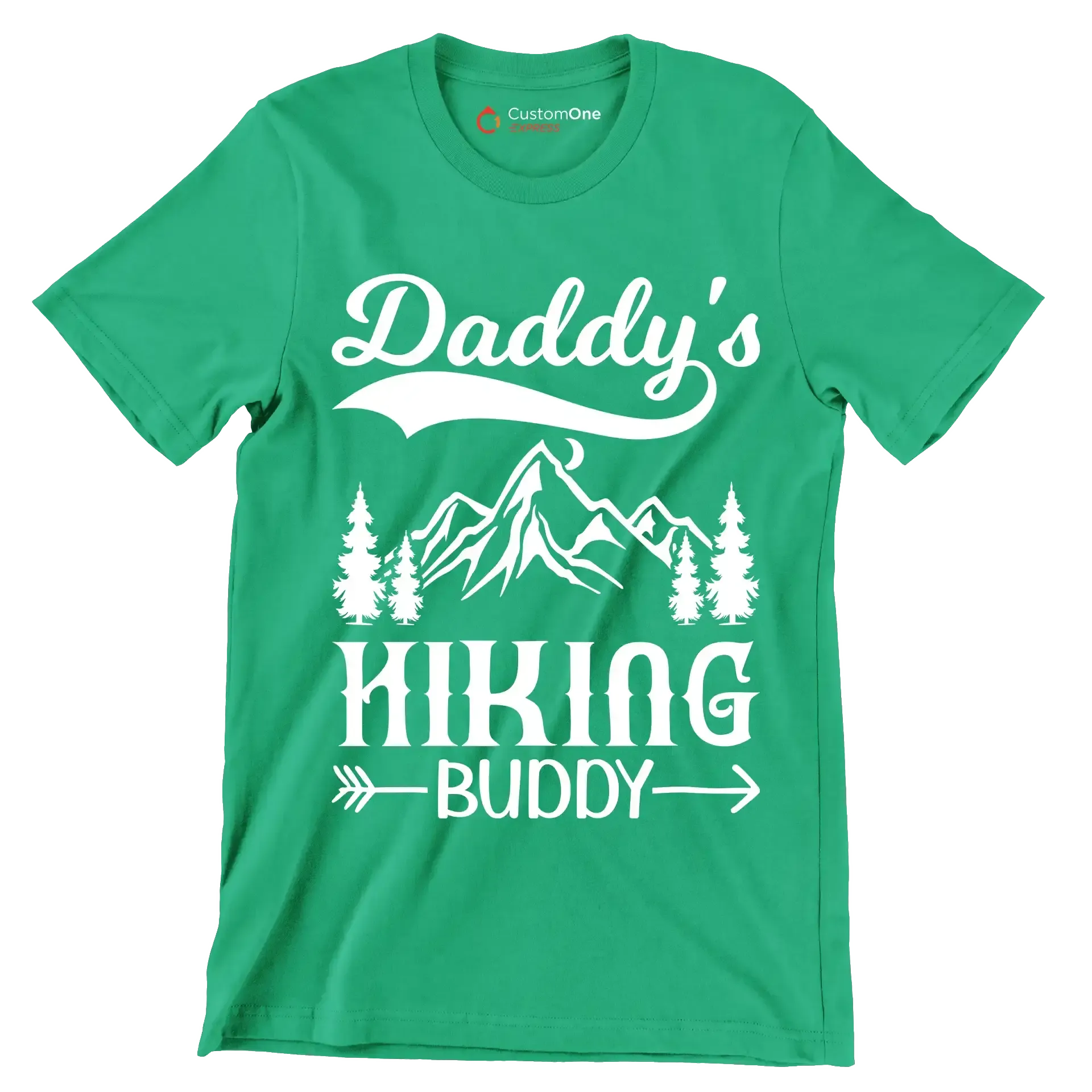 Daddy's Hiking Buddy - Hiking Themed T-Shirt-Green-S-Custom One Express