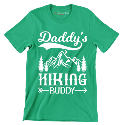 Daddy's Hiking Buddy - Hiking Themed T-Shirt-Green-S-Custom One Express