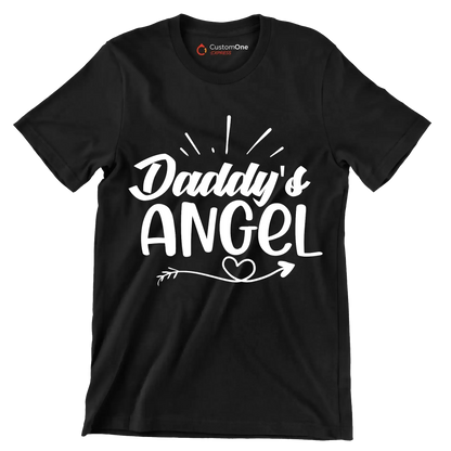 Daddy's angel - Sarcasm Themed T-Shirt-Black-S-Custom One Express